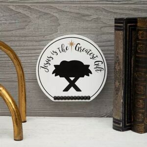 Jesus Is The Greatest Gift Wood Decor Black and White Decorative Plaque
